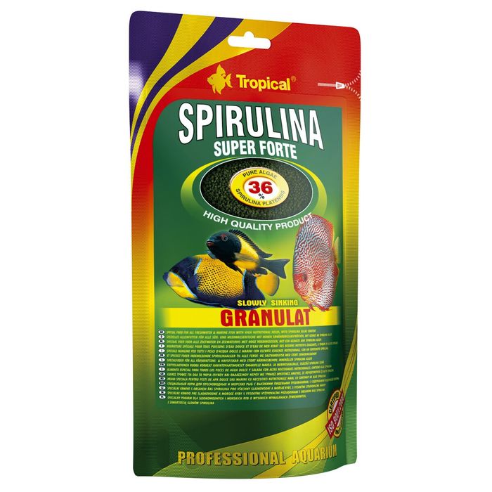 Сухий корм для акваріумних риб Tropical в гранулах «Super Spirulina Forte Granulat» 550 г (для травоїдних риб) - masterzoo.ua