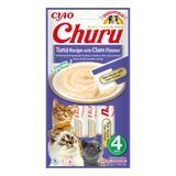 Лакомство для кошек Inaba Churu 4 шт х 14 г - тунец и моллюск - masterzoo.ua