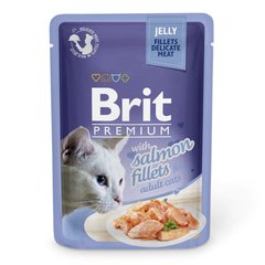 Вологий корм для котів Brit Premium Cat Salmon Fillets Jelly pouch 85 г (філе лосося в желе) - masterzoo.ua