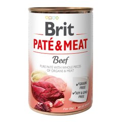 Влажный корм для собак Brit Pate & Meat Beef 400 г (говядина и индейка) - masterzoo.ua