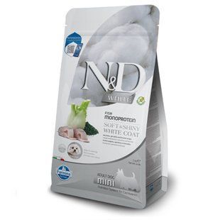 Cухой корм для собак Farmina N&D Grain Free White Mini Adult 2 кг - сибас, спирулина и фенхель - masterzoo.ua