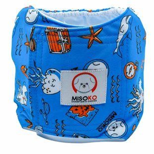 Misoco&Co Восьминіг багаторазовий підгузок для собак M - синій - masterzoo.ua