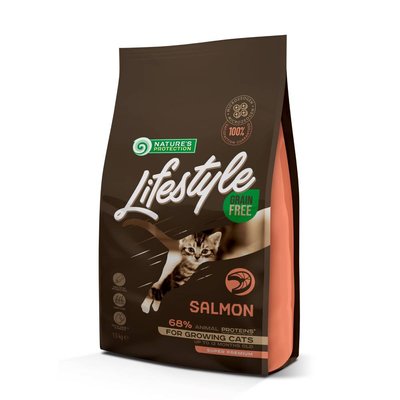 Сухий корм для кошенят Nature's Protection Lifestyle Kitten Grain Free 1,5 кг - лосось - masterzoo.ua