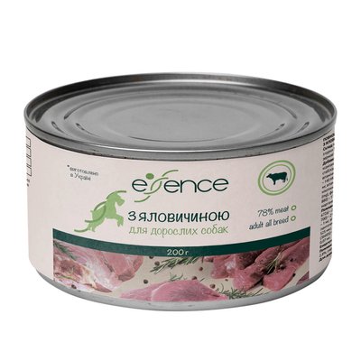 Вологий корм для дорослих собак Essence 200 г (яловичина) - masterzoo.ua