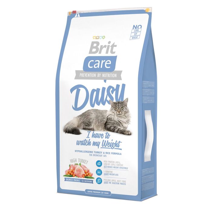 Сухой корм для кошек с лишним весом Brit Care Cat Daisy I have to control my Weight 7 кг - индейка и рис - masterzoo.ua