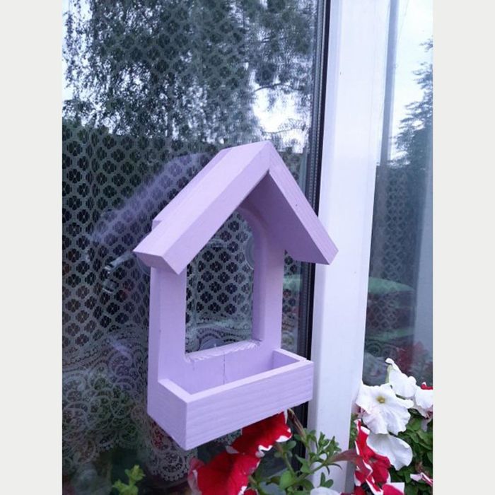 Годівниця для птахів House for Birds віконна "Балкон" 24,5 x 20 x 7 см (дерево, кольори в асортименті) - masterzoo.ua