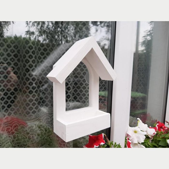 Годівниця для птахів House for Birds віконна "Балкон" 24,5 x 20 x 7 см (дерево, кольори в асортименті) - masterzoo.ua