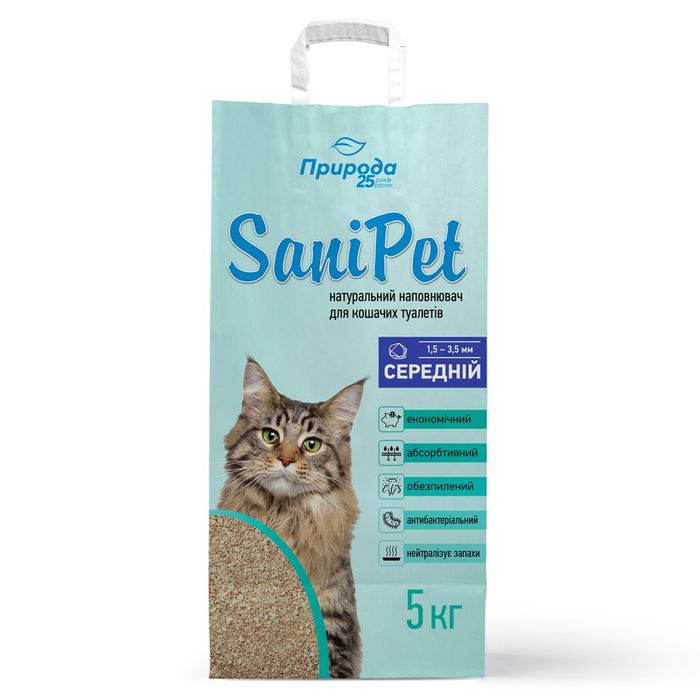 Наповнювач для котячого туалету Природа Sani Pet 5 кг - бентонітовий - masterzoo.ua