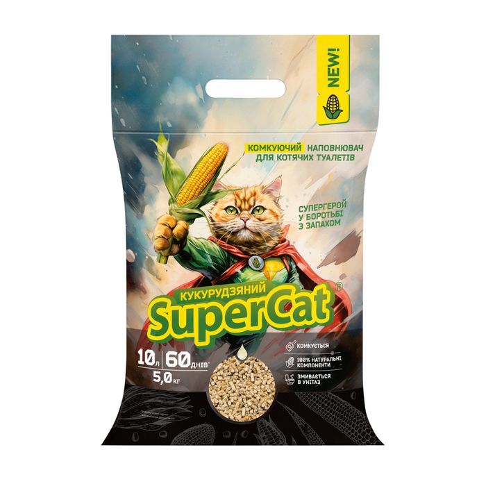 Наповнювач для котячого туалету Collar SuperCat 5 кг - кукурудзяний - masterzoo.ua