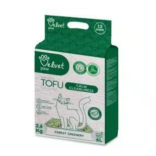 Velvet Paw TOFU Calm Cleanliness наполнитель для кошачьего туалета 6 л - лесная зелень - masterzoo.ua
