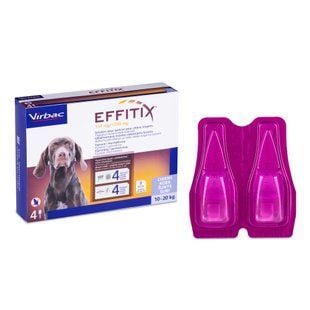 Капли на холку для собак Virbac Effitix от 10 до 20 кг 134мг/1200мг, 4 шт - masterzoo.ua