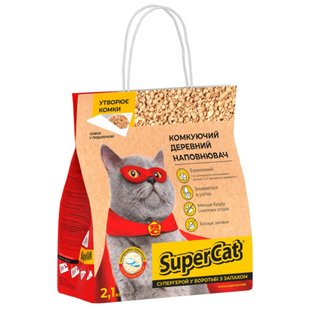 Наполнитель для кошачьего туалета Collar SuperCat Комкующий 2,1 кг - древесный - masterzoo.ua