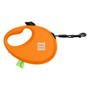 Поводок-рулетка Collar WAUDOG R-leash S 3 м / 12 кг - оранжевый - masterzoo.ua