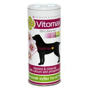 Вітаміни для собак Vitomax Фіто Біостім 120 шт - кальцій та фосфор - masterzoo.ua