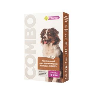 Vitomax Combo краплі на холку для собак 10-25 кг 3 шт х 2,5 мл - masterzoo.ua