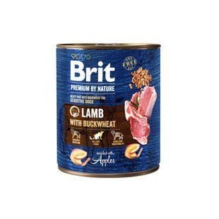 Вологий корм для собак Brit Premium By Nature 800 г - ягня, гречка та яблука - masterzoo.ua