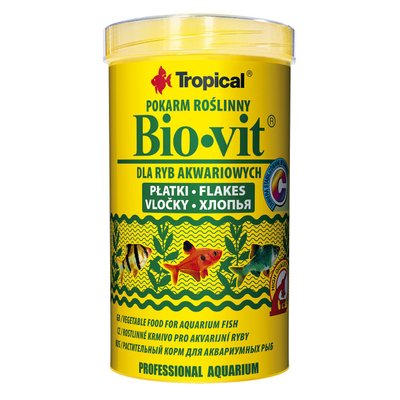Сухой корм для аквариумных рыб Tropical в хлопьях «Bio-Vit» 500 мл (для травоядных рыб) - masterzoo.ua