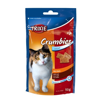Ласощі для котів Trixie «Crumbies» 50 г (для виведення шерсті) - masterzoo.ua
