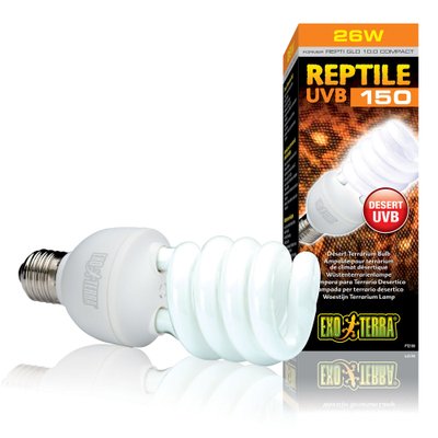 Компактная люминесцентная лампа Exo Terra «Reptile UVB 150» для облучения лучами УФ-В спектра 26 W, E27 (для облучения) - masterzoo.ua