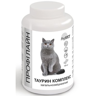 Вітамінно-мінеральна добавка для котів ProVET Профілайн Таурин комплекс 180 табл, 90 г (загальнозміцнюючий) - masterzoo.ua
