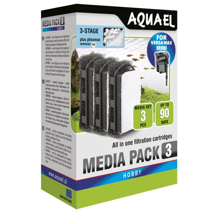 Фильтрующий картридж Aquael «Media Pack PhosMax» 3 шт. (для навесного фильтра Aquael Versamax-mini) - masterzoo.ua
