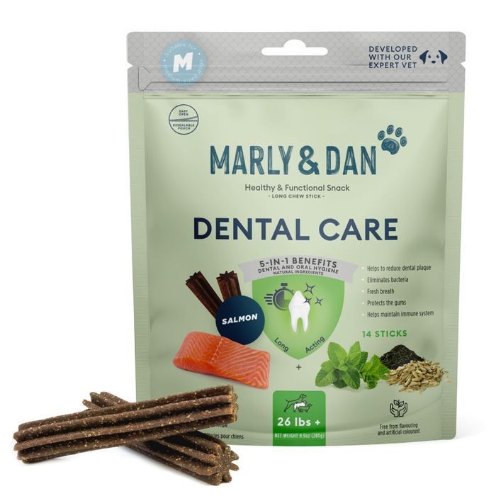 Лакомство для собак Marly & Dan Dental Care Medium Breed 140 г - лосось - masterzoo.ua
