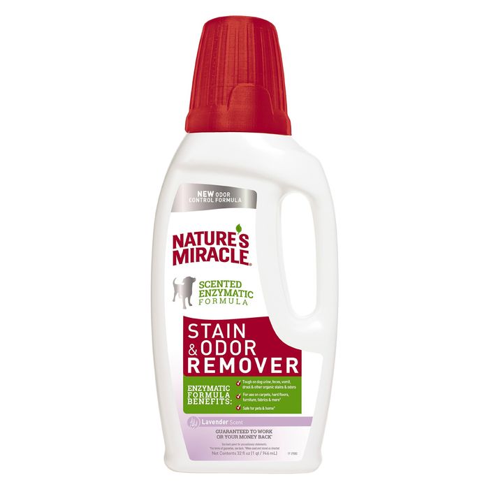 Знищувач Nature's Miracle «Stain & Odor Remover. Lavender Scent» для видалення плям і запахів від собак, з ароматом лаванди 946 мл - masterzoo.ua