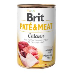 Вологий корм для собак Brit Pate & Meat Chicken 400 г (курка та яловичина) - masterzoo.ua