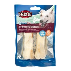 Ласощі для собак Trixie Кістка для чищення зубів Denta Fun 10 см, 70 г / 2 шт. (качка) - masterzoo.ua