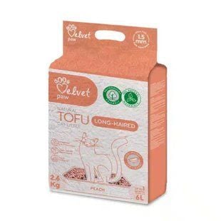 Velvet Paw TOFU Long-Haired наповнювач для котячого туалету 6 л - персик - masterzoo.ua