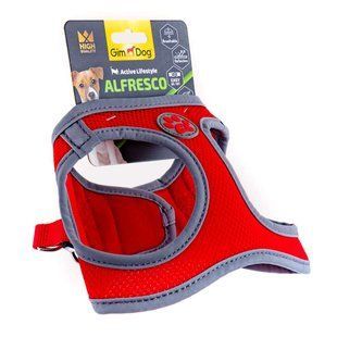 GimDog Alfresco шлейка для собак M - красный - masterzoo.ua