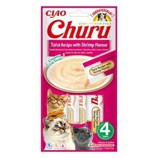 Лакомство для кошек Inaba Churu 4 шт х 14 г - тунец и креветки - masterzoo.ua