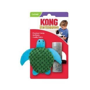 Kong Refillables Turtle іграшка для котів 10,2х8,9 см - зелений - masterzoo.ua