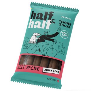 Ласощі для собак Half&Half Tender Sticks Adult 100 г - яловичина - masterzoo.ua