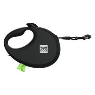 Повідець-рулетка Collar WAUDOG R-leash M 5 м / 20 кг - чорний - masterzoo.ua