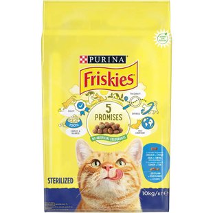 Сухой корм для стерилизованных кошек Friskies 10 кг - лосось, тунец и овощи - masterzoo.ua