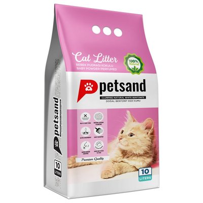 Наполнитель для кошачьего туалета Petsand Baby Powder Flat Bottom 10 л - бентонитовый - masterzoo.ua