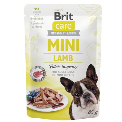 Вологий корм для собак Brit Care Mini pouch 85 g філе в соусі (ягня) - masterzoo.ua
