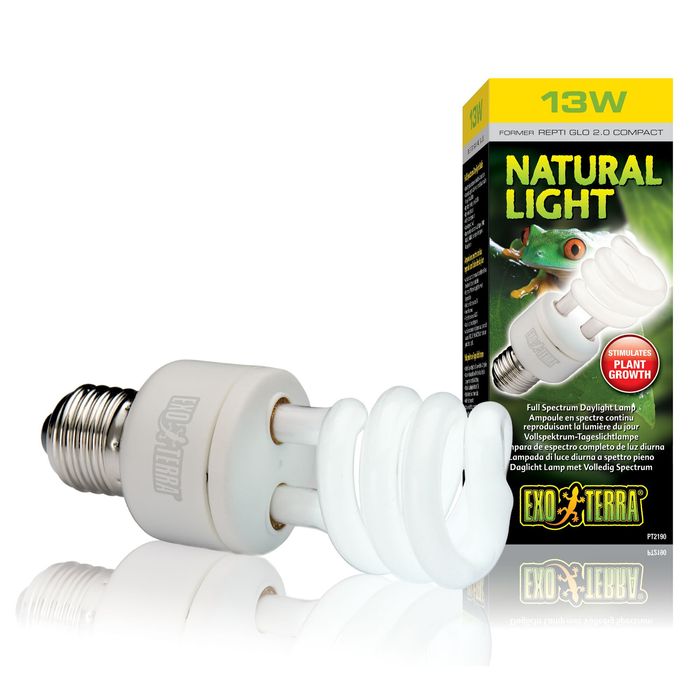 Компактная люминесцентная лампа Exo Terra «Natural Light» для облучения лучами УФ-В спектра 13 W, E27 (для облучения) - masterzoo.ua