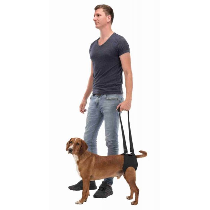 Поддерживающая шлейка для собак до 50 кг Trixie 75-85 см XL (чёрная) - masterzoo.ua