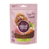 Ласощі для собак Delickcious Yummy Paws Snack Adult 80 г - індичка, морква та яблуко - masterzoo.ua
