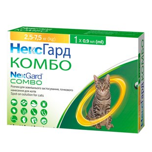 Капли на холку Boehringer Ingelheim NexGard Combo Spot-ON L от 2,5 до 7,5 кг 1 пипетка - masterzoo.ua