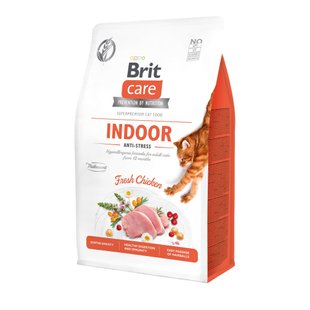 Сухой корм для кошек, живущих в помещении Brit Care Cat GF Indoor Anti-stress 2 кг - курица - masterzoo.ua