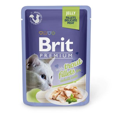 Влажный корм для кошек Brit Premium Cat Trout Fillets Jelly pouch 85 г (филе форели в желе) - masterzoo.ua