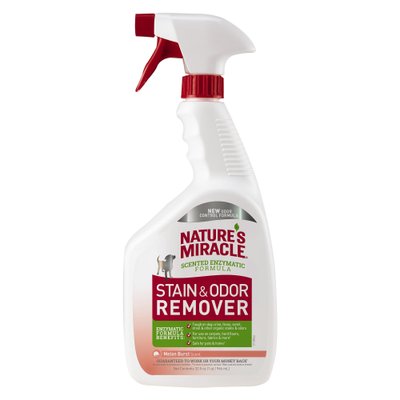 Спрей-знищувач Nature's Miracle «Stain & Odor Remover. Melon Burst Scent» для видалення плям і запахів від собак, з ароматом дині 946 мл - masterzoo.ua