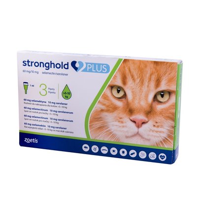 Капли на холку для кошек Stronghold (Стронгхолд) Plus от 5 до 10 кг, 3 пипетки - masterzoo.ua