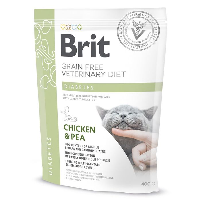 Сухой корм для кошек, при сахарном диабете Brit GF Veterinary Diet Diabetes 400 г (курица) - masterzoo.ua