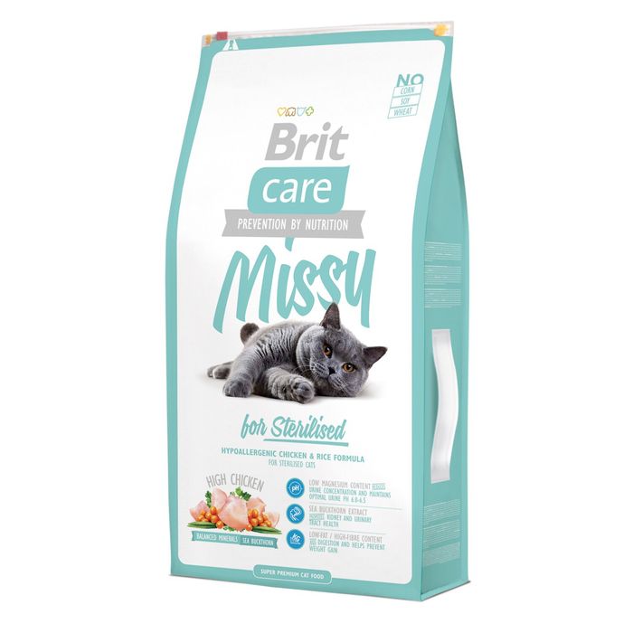Сухий корм для стерилізованих котів Brit Care Cat Missy for Sterilised 7 кг - курка - masterzoo.ua