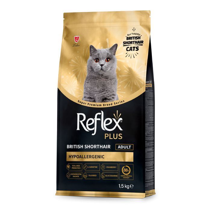 Сухий корм для котів Reflex Plus British Shorthair Adult Hypoallergenic 1,5 кг - курка - masterzoo.ua