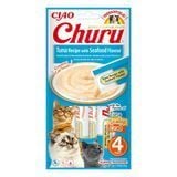 Лакомство для кошек Inaba Churu 4 шт х 14 г - тунец и морепродукты - masterzoo.ua